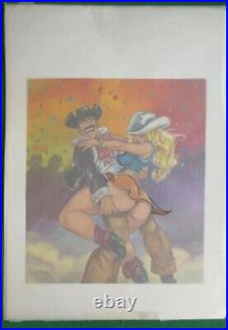 Breasts Sexy Cowgirl Blonde Babe Big Butt Leggy Original Mexican Comic Cover Art