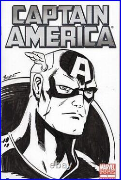 Brent Schoonover Original Art Captain America on #1 Blank Variant Cover