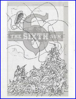 Brian Hurtt SIXTH GUN V1 HC Cover Layout Drawing Original Art