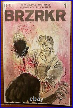 Brzrkr #1 Blank Original Ben Templesmith Art Cover Keanu Reeves Boom Studios