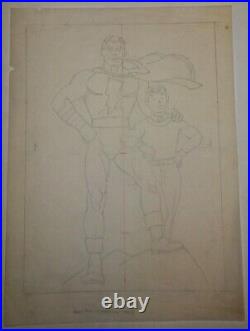 C. C. Beck Shazam Captain Marvel Whiz Comics #22 Original Cover Prelim Art Batson
