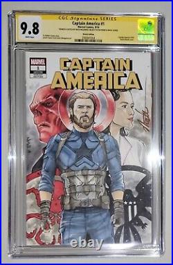 CAPTAIN AMERICA #1 CGC SS 9.8 Sketch Original Art NATE MELENDEZ CHRIS EVANS OA