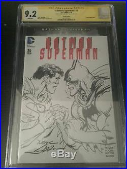 CGC 9.2 Batman/superman #30 Original Art Sketch Cover Sig & Sketch Neal Adams