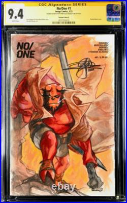 CGC SS 9.4 No One #1 Hellboy Original Art Sketch Cover Don Aguillo