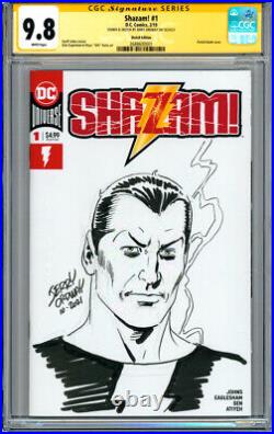 CGC SS 9.8 SHAZAM Signed Original Art Sketch Cover by Jerry Ordway BLACK ADAM