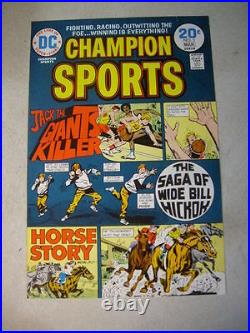 CHAMPION SPORTS #3 ART original cover proof 1974 HORSES HICKOK DC