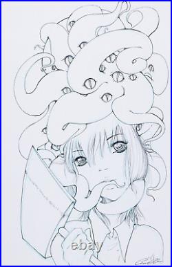 Camilla D'Errico Girl with Crown Tentacles Illustration Original Art 11x17 Cover