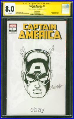 Captain America 1 CGC SS 8.0 Ron Wilson Original art Sketch Variant 9/18