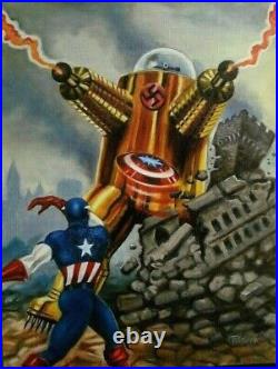 Captain America Tales Of Suspense Original Painting Art Kirby Cover Recreation