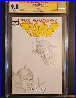 Carla Cohen & Lucio Parrillo Signed Original Sketch Art Cgc 9.8 Immortal Thor #1