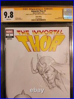 Carla Cohen & Lucio Parrillo Signed Original Sketch Art Cgc 9.8 Immortal Thor #1