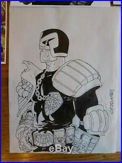Carlos Ezquerra 2000AD Judge Dredd Cover original Art