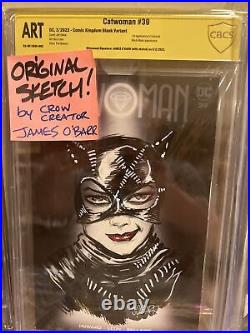 Catwoman # 39 JAMES O'BARR ORIGINAL Sketch Art CBCS Signed THE CROW