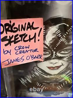 Catwoman # 39 JAMES O'BARR ORIGINAL Sketch Art CBCS Signed THE CROW