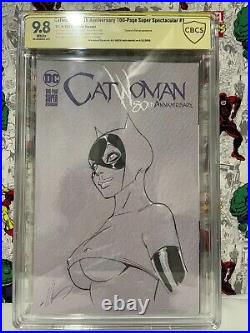 Catwoman 80th Anniversary DC 2020, Ale Garza Blank Sketch CBCS 9.8 Original Art