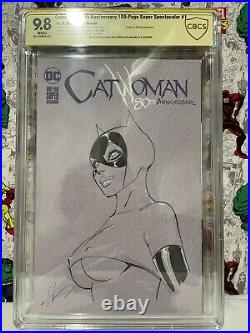 Catwoman 80th Anniversary DC 2020, Ale Garza Blank Sketch CBCS 9.8 Original Art