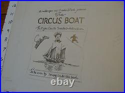 Charles E. Pont Original Art from 1939 Circus Boat book Jacket COVER