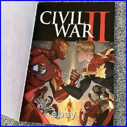 Civil War II #1 Blank Painted Connecting Cover Set Original Art Rafael Navarro