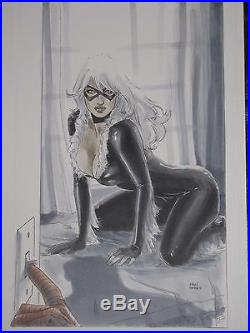 Clay Mann Black Cat (spidey) Original Art Commission(cover Quality)beautiful