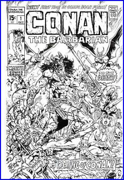Conan The Barbarian 1 Tim Tyler (2016) Original Cover Recreation Art 11 X 17