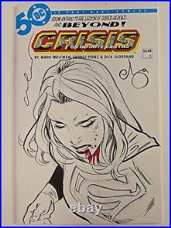 Crisis On Infinite Earths #2 Original Super Girl Sketch On Cover Escorzas Coa Nm