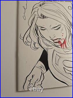 Crisis On Infinite Earths #2 Original Super Girl Sketch On Cover Escorzas Coa Nm