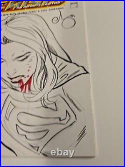 Crisis On Infinite Earths #2 Original Super Girl Sketch On Cover Escorzas Coa Nm