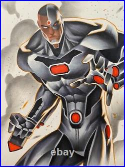 Cyborg Original Color Pinup Art By Famous Marvel DC Artist Thony Silas
