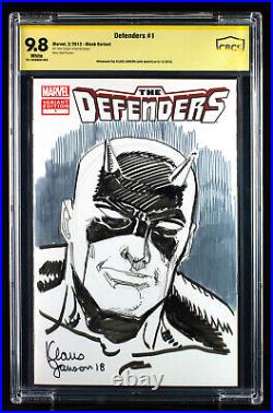 DAREDEVIL CBCS 9.8 NM/MT Original Sketch Cover by DD ARTIST KLAUS JANSON! HTF