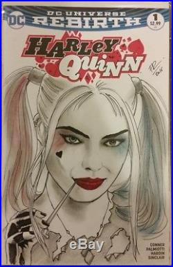 DC Comics HARLEY QUINN #1 Original Art Sketch Cover BATMAN GOTHAM JOKER CATWOMAN