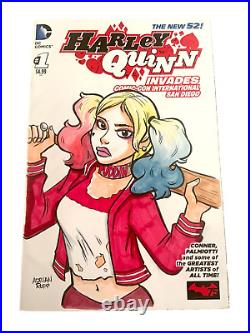 DC Harley Quinn Invades SDCC (2014) #1 Adrian Ropp Original Art Sketch Cover NM