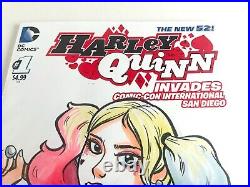 DC Harley Quinn Invades SDCC (2014) #1 Adrian Ropp Original Art Sketch Cover NM