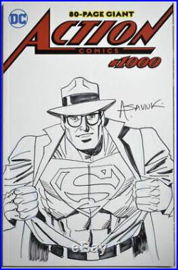 DC Sketch Cover Action Comics #1000 SUPERMAN CLARK KENT Original Art Alex Saviuk