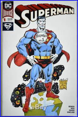DC Sketch Cover SUPERMAN BLANK #1 Original Art artist Anthony Castillo BIZARRO