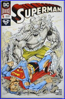 DC Sketch Cover SUPERMAN BLANK #1 Original Art artist Anthony Castillo DOOMSDAY