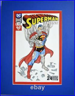 DC Sketch Cover SUPERMAN BLANK #1 Original Art by artist Anthony Castillo CYBORG