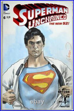 DC Sketch Cover SUPERMAN UNCHAINED BLANK #6 Original Art John Watson CHRIS REEVE