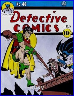 DETECTIVE COMICS # 40 BATMAN & 1st JOKER ON COVER RECREATION ORIGINAL COMIC ART