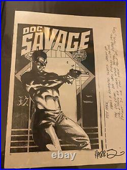 DOC SAVAGE two Original Art Cover Prelim Sketches by Tony Harris devils thoughts