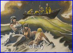 DON MARQUEZ original art, Mermaid, Cover'CARTUNE LAND', 24x30 canvas, 1986