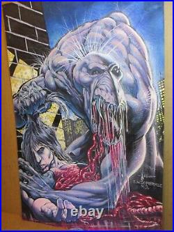 Dale Keown Original MONSTER PAINTING 1990 COVER ART Alien Gory 11x17 Somerville