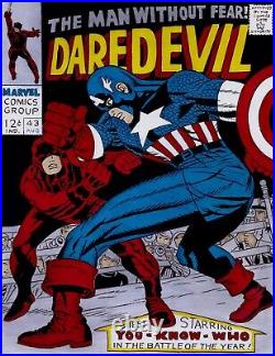 Daredevil # 43 Cover Recreation Original Comic Art Color Sketch On Card Stock