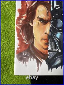 Darth Vader 1 Anakin Skywalker Darth Vader Luis Bravo Sketch Cover Original Art