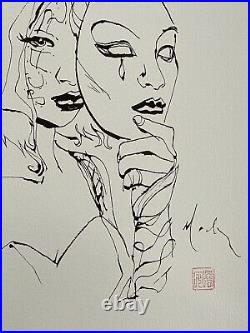 David Mack original art painting ink Kabuki cover study