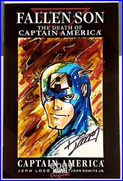 Death Of Captain America Ron Lim Avengers 1 Sketch Ink Remark Cover Original Art