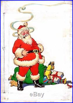 ETHEL HAYS ORIGINAL PAINTED COVER Night Before Christmas 1941 SANTA! ART
