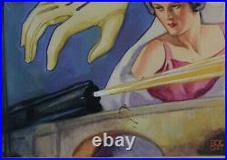 Edgar Wallace King Kong Author Bocquet Book Cover Original Art Signed Spain 1930