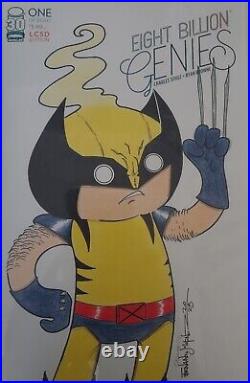 Eight Billion Genies Wolverine Original Art Sketch, On A Sketch Cover