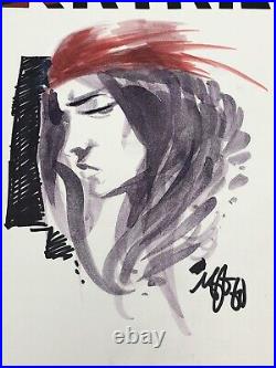 Elektra # 1 Mike Del Mundo Original Art Sketch On Blank Comic Cover Colored 2014