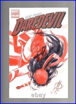 Elektra & Daredevil Original Art Sketch By Marco Rudy One Of A Kind! Marvel